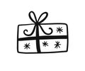 Gift box with ribbon Christmas holidays parcel icon Royalty Free Stock Photo