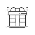 Gift box with ribbon icon. Present, giftbox. New Year celebration holidays decorated pictogram. Line Christmas element