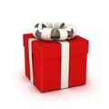 Gift box, with ribbon like a present. over white background