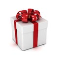 Gift box, with ribbon like a present. over white background