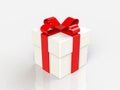 Gift box, with ribbon like a present. over white background