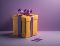 gift box with ribbon original shape result from ai generated Royalty Free Stock Photo