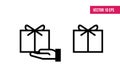 Gift box, ribbon. Vector logo gift box. illustration of gift box present, surprise, icon pack Royalty Free Stock Photo