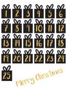 Gift box set with gold foil numbers vector set