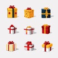 gift box set vector flat minimalistic isolated illustration Royalty Free Stock Photo