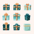 gift box set vector flat minimalistic isolated illustration Royalty Free Stock Photo