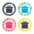 Gift box sign icon. Present symbol. Royalty Free Stock Photo