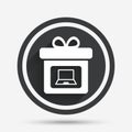 Gift box sign icon. Present symbol. Royalty Free Stock Photo
