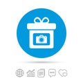 Gift box sign icon. Present symbol. Royalty Free Stock Photo