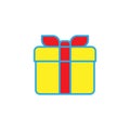 Gift box simple solid icon. Royalty Free Stock Photo