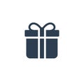 gift box solid flat icon. vector illustration Royalty Free Stock Photo