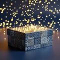 Gift Box with Sparkling Lights Royalty Free Stock Photo