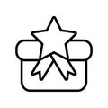 gift box star ribbon present outline