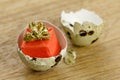 Gift box surprise concept, open egg shells symbol of born