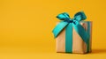 The Gift Box with Teal Ribbon.AI generated image Royalty Free Stock Photo