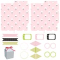 Gift box template, Easter party set