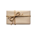 Gift box tied with twine isolated on transparent background Royalty Free Stock Photo