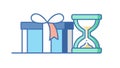 Gift Box with Timer Icon, Countdown Present, vector design Generative AI Royalty Free Stock Photo