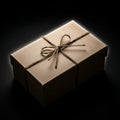 Gift Box with Twine Bow Royalty Free Stock Photo