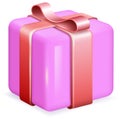 Gift box vector icon isolated on white Royalty Free Stock Photo