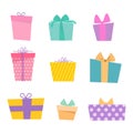 Gift box vector icon set