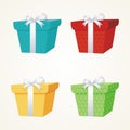 Gift box vector illustration. Lovely colorful flat design Royalty Free Stock Photo