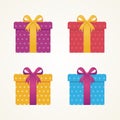 Gift box vector illustration. Lovely colorful flat design Royalty Free Stock Photo