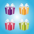 Gift box vector illustration. Lovely colorful flat design Royalty Free Stock Photo