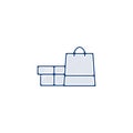 Gift box line icon. gift linear hand drawn pen style line icon Royalty Free Stock Photo