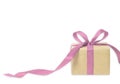 Gift box against bokeh background. Holiday present. Festive Royalty Free Stock Photo
