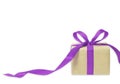 Gift box against bokeh background. Holiday present. Festive Royalty Free Stock Photo