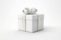 Gift box white solid mockup. Generate Ai