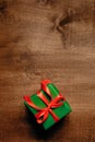 Gift box on wooden background Royalty Free Stock Photo