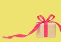 Gift box against bokeh background. Holiday present. Festive gift Royalty Free Stock Photo