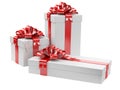 Gift boxes with blank gift tag Royalty Free Stock Photo