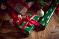 Gift boxes.Christmas and new year evening