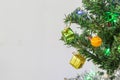 Gift boxes, Christmas tree decorations. Royalty Free Stock Photo
