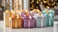 Gift Boxes with Colorful Ribbons