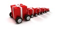 Gift boxes convoy Royalty Free Stock Photo