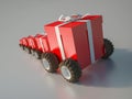 Gift boxes convoy Royalty Free Stock Photo