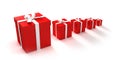 Gift boxes crescendo Royalty Free Stock Photo