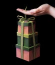 Gift boxes in hand Royalty Free Stock Photo