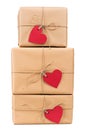 Gift boxes heart-shaped labels