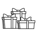 Gift boxes icons black and white