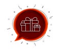 Gift boxes line icon. Present sign. Vector