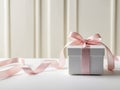Gift Boxes with Pink Ribbon for a Celebratory Occasion. Royalty Free Stock Photo