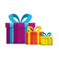 gift boxes presents packings icons Royalty Free Stock Photo