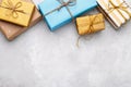 Gift boxes with ribbon Royalty Free Stock Photo