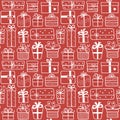 Gift boxes seamless pattern Royalty Free Stock Photo