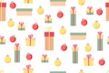 Gift boxes seamless pattern, wrapping paper design for Christmas and New Year gifts Royalty Free Stock Photo